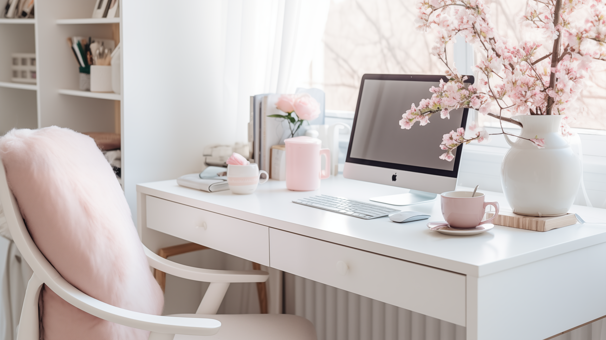 Lady Boss Pink Nordic Home Office Desk